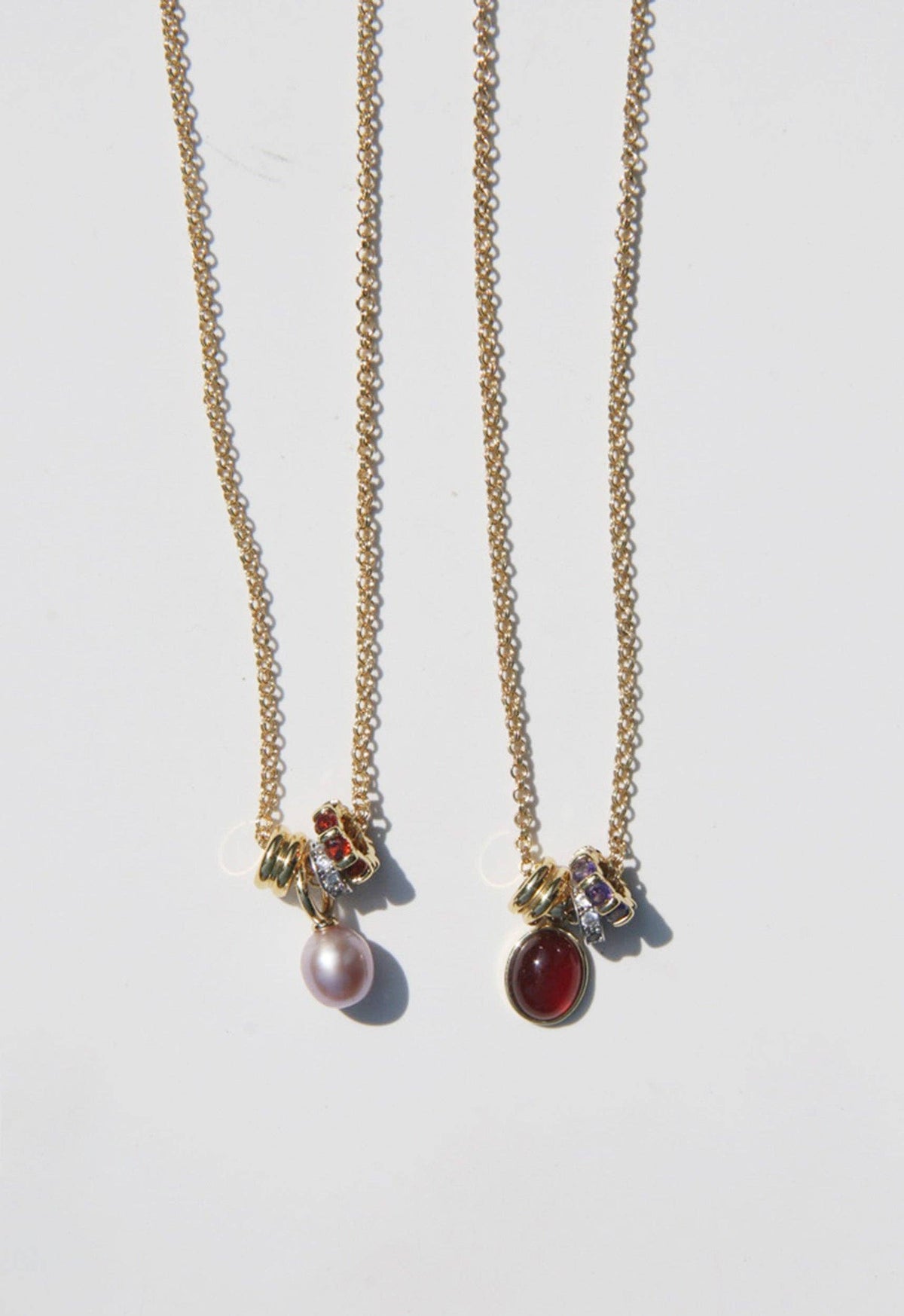 EVA: Lavender Freshwater Pearl/Garnet Zircon / 24"