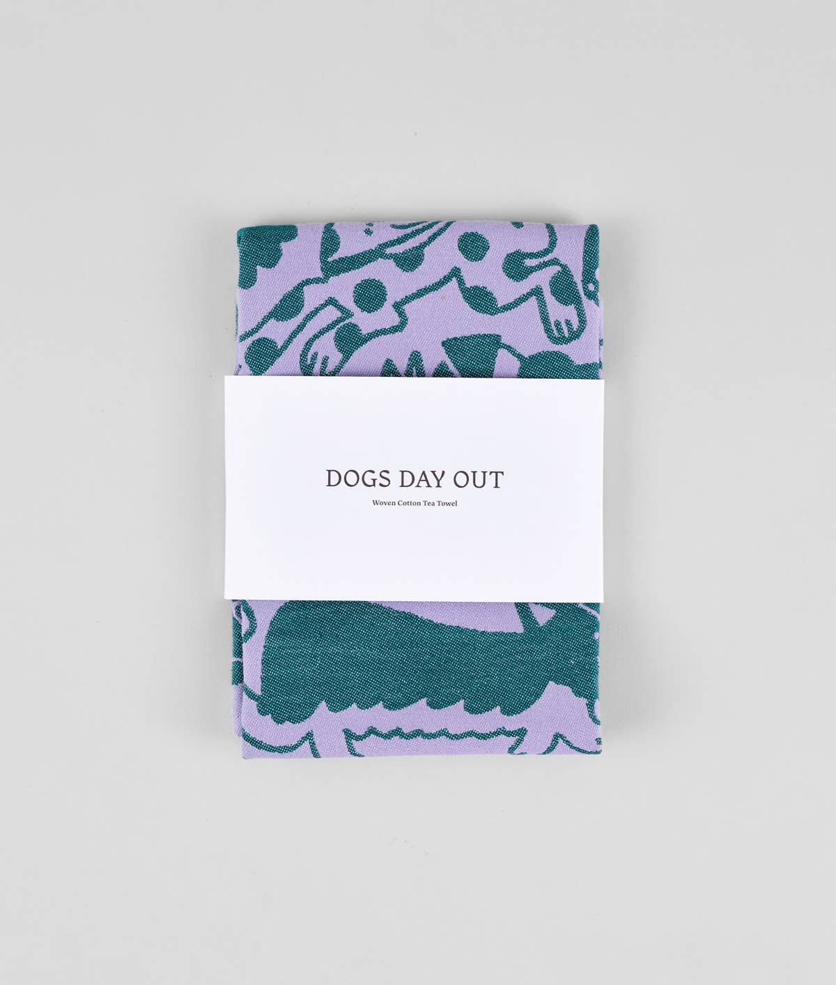 Dogs Day Out Woven Cotton Tea Towel