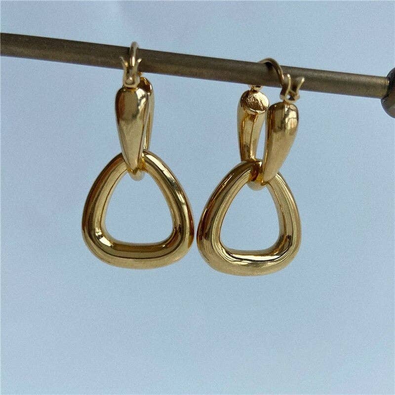 Rosalie - Interlocking Triangle Hoop Earrings
