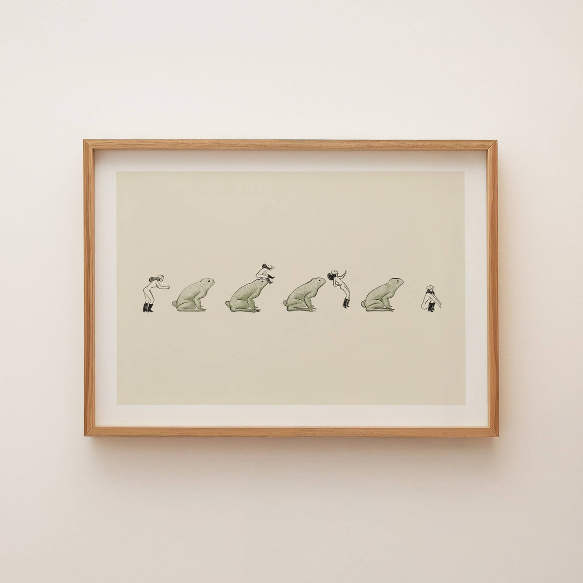 Leap Frog – Vintage Cowgirl & Nature Giclée Art Print: Medium