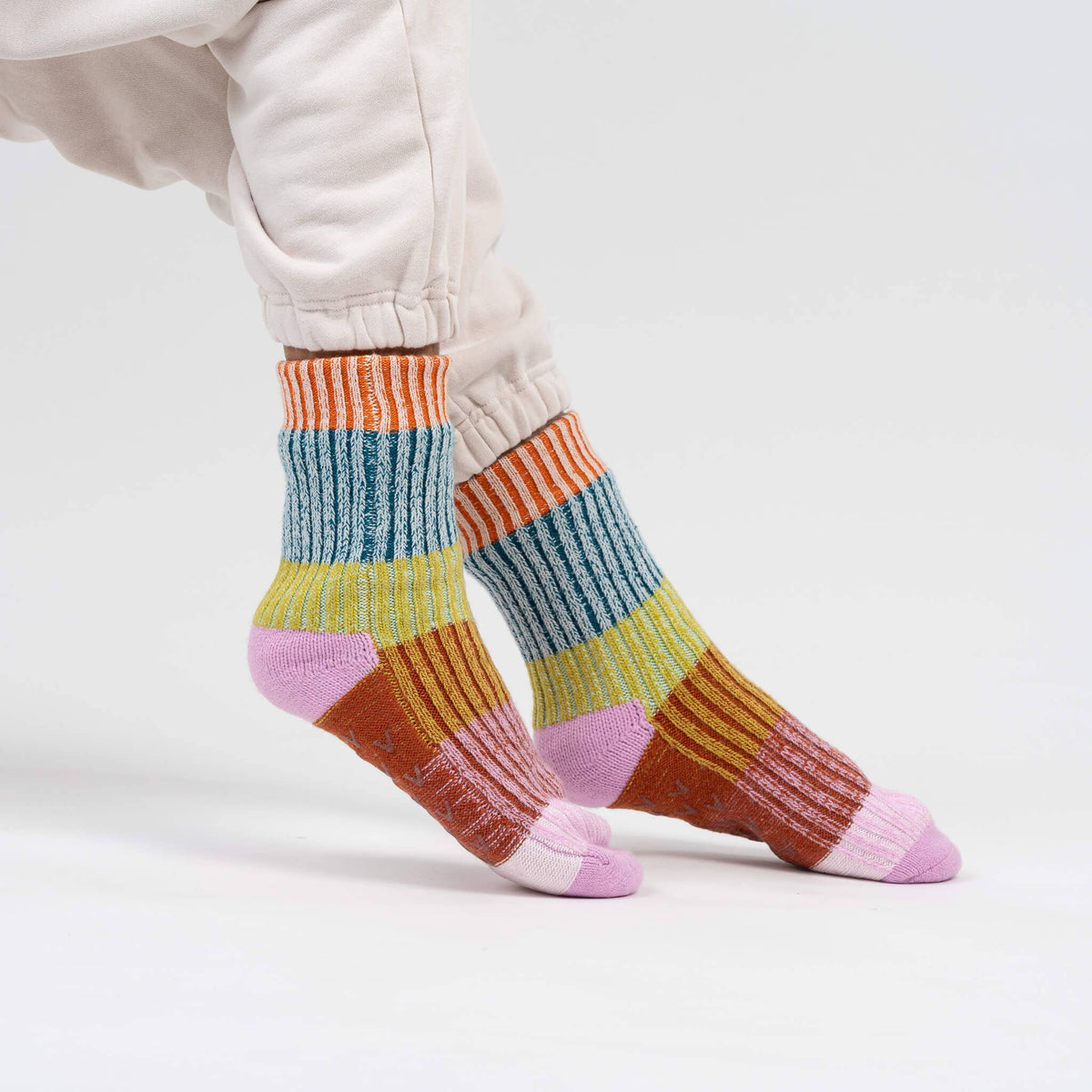 Mosaic House Socks: Rust Lilac / L/XL - W 9.5-12.5<br>M 8-11