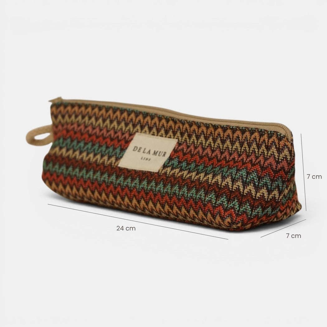Zigzag Jacquard Pencil Case – Multicolor (Fron)