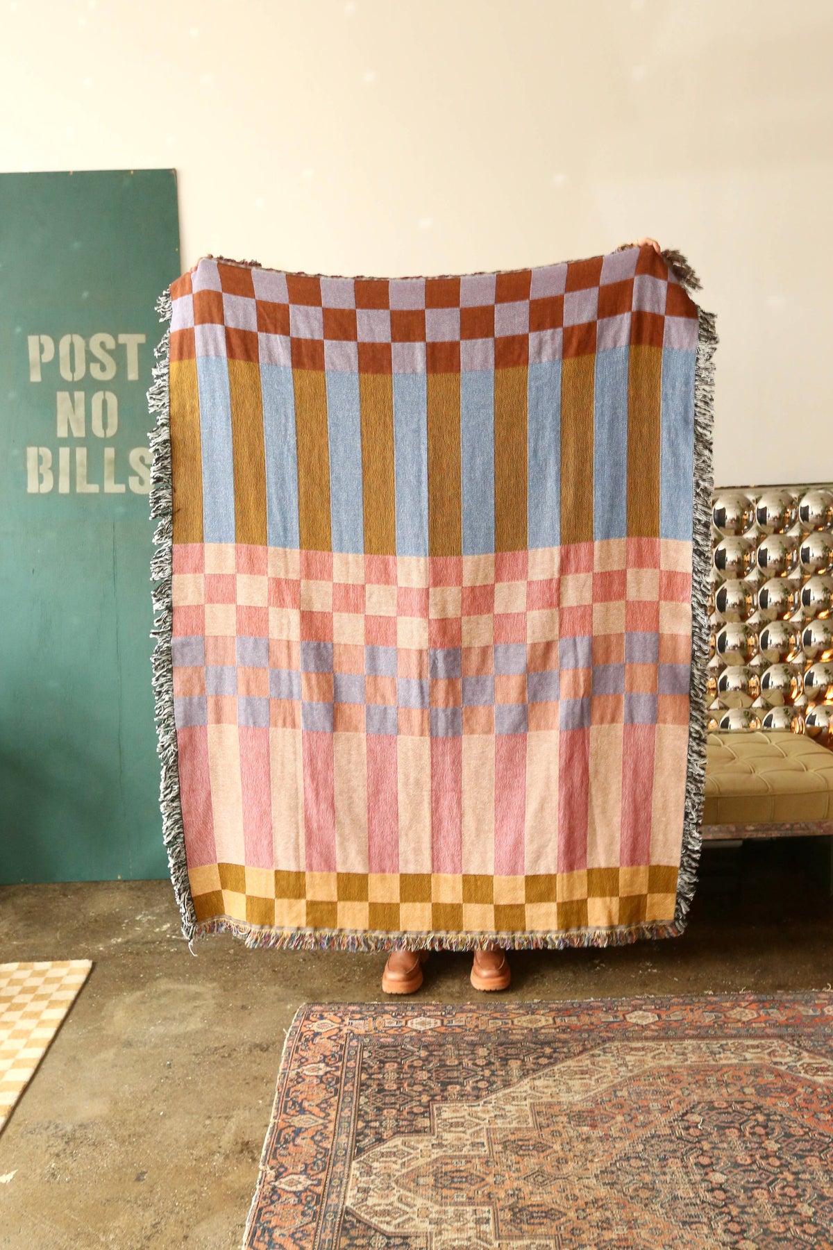 Checkered Stripe Tapestry Blanket: Fort Tilden