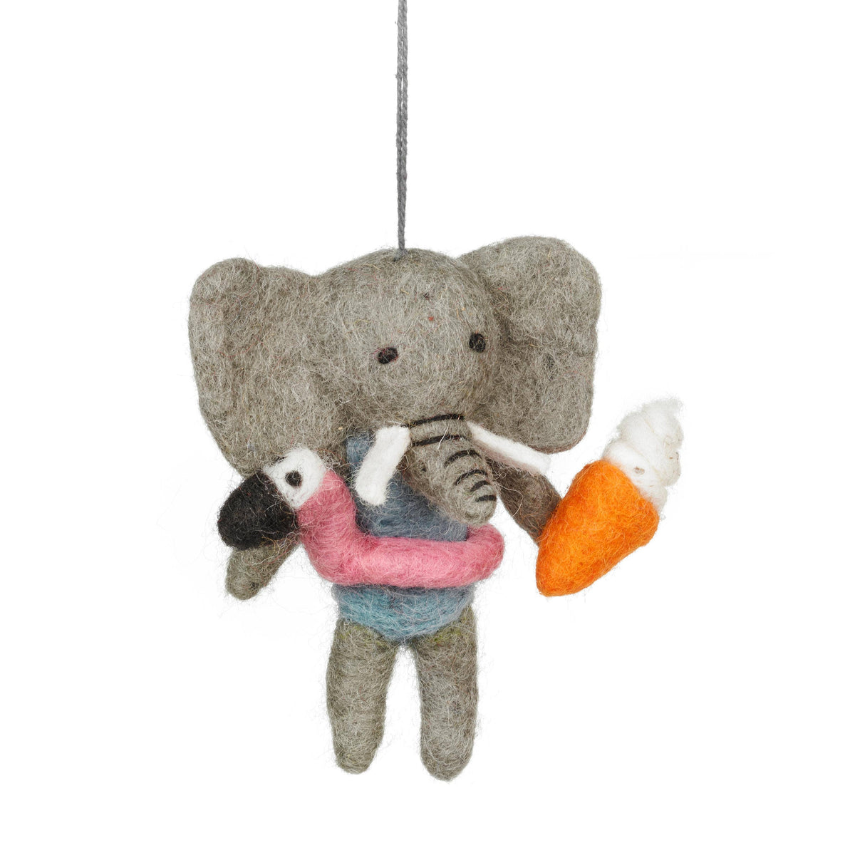 Felt Leila the Summer Elephant Sealife Ornament