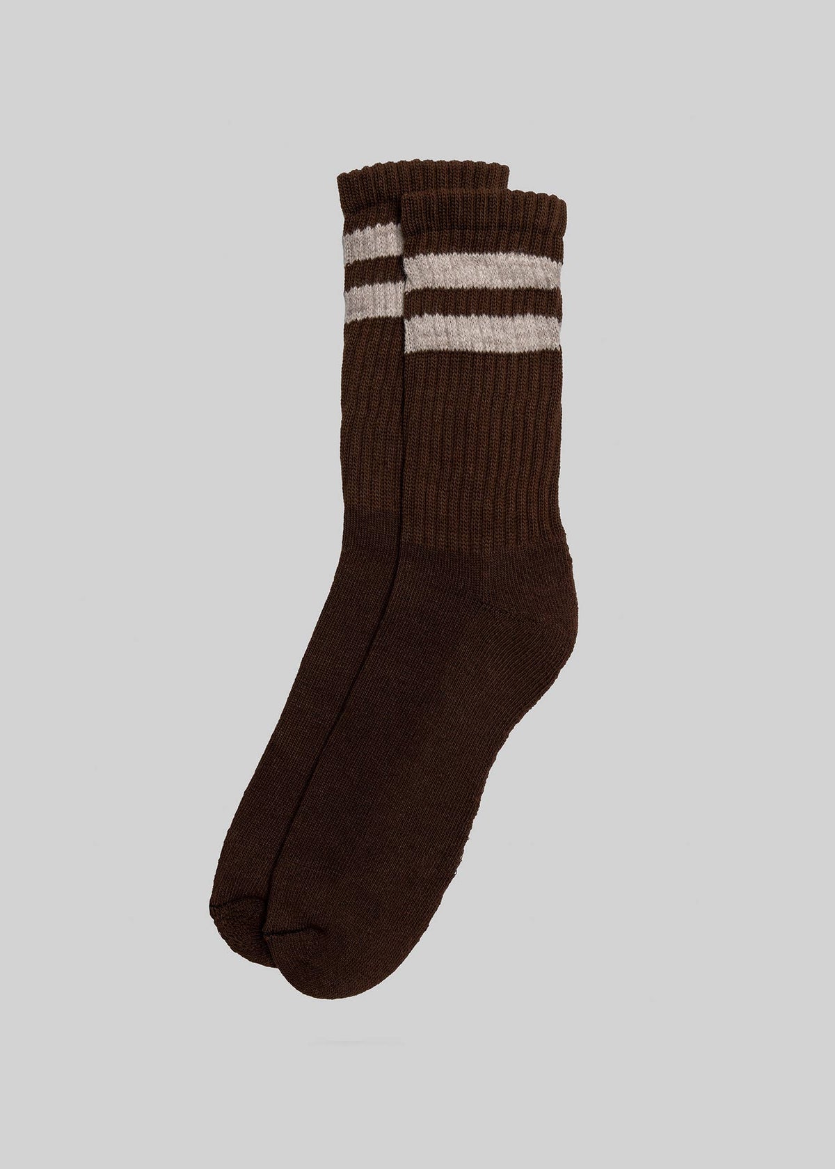 Retro Double Stripe: Brown/White