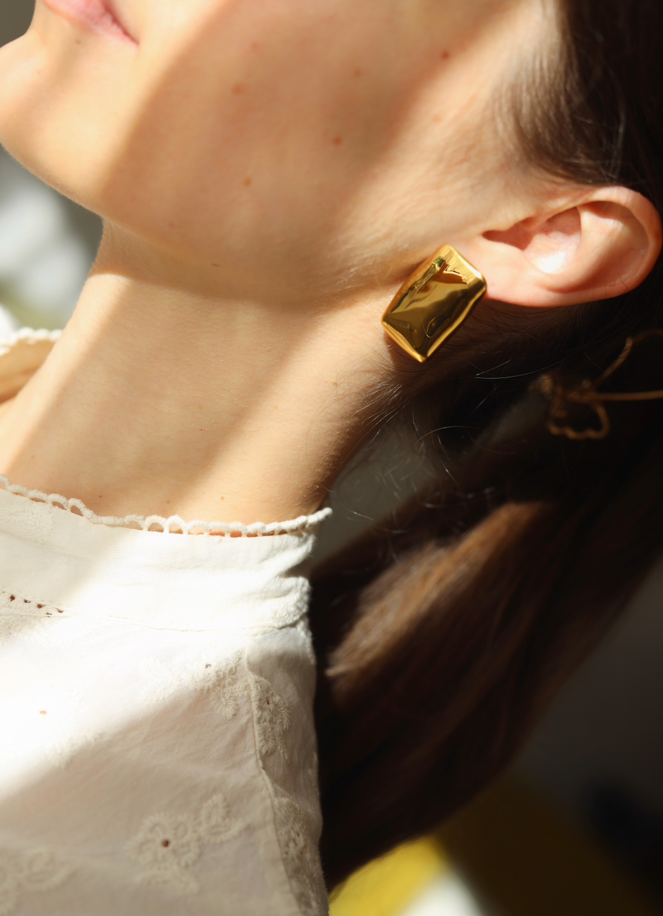 Magdalena - Large Square Gold Earrings