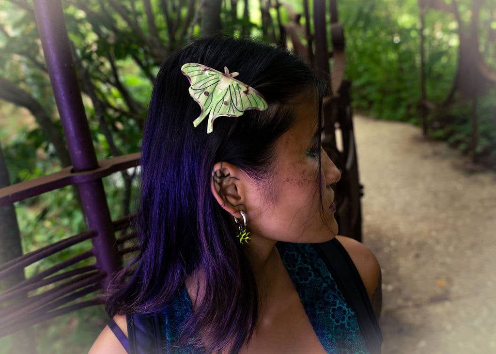 Luna Moth French Hair Clip