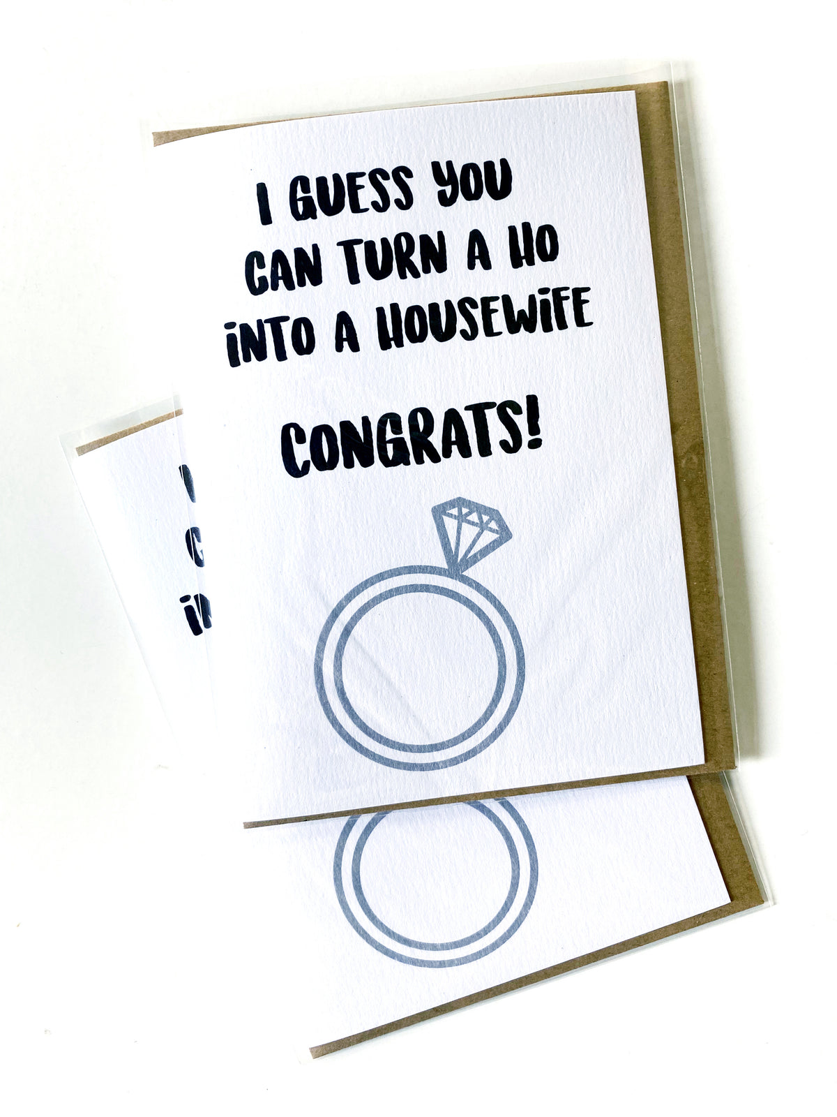 Ho Into a Housewife Funny Engagement Card