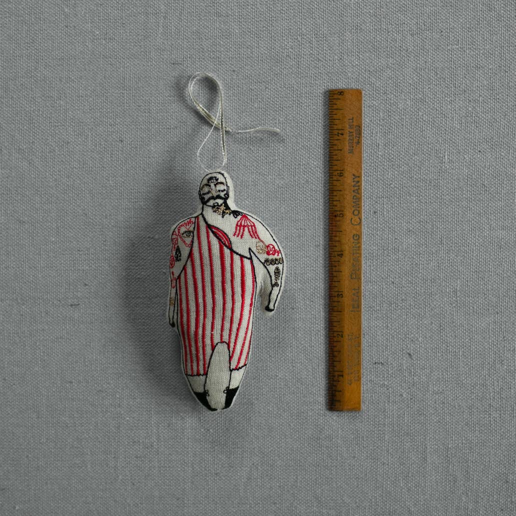 Tattooed Strong Man - Cotton-filled Ornament, Token