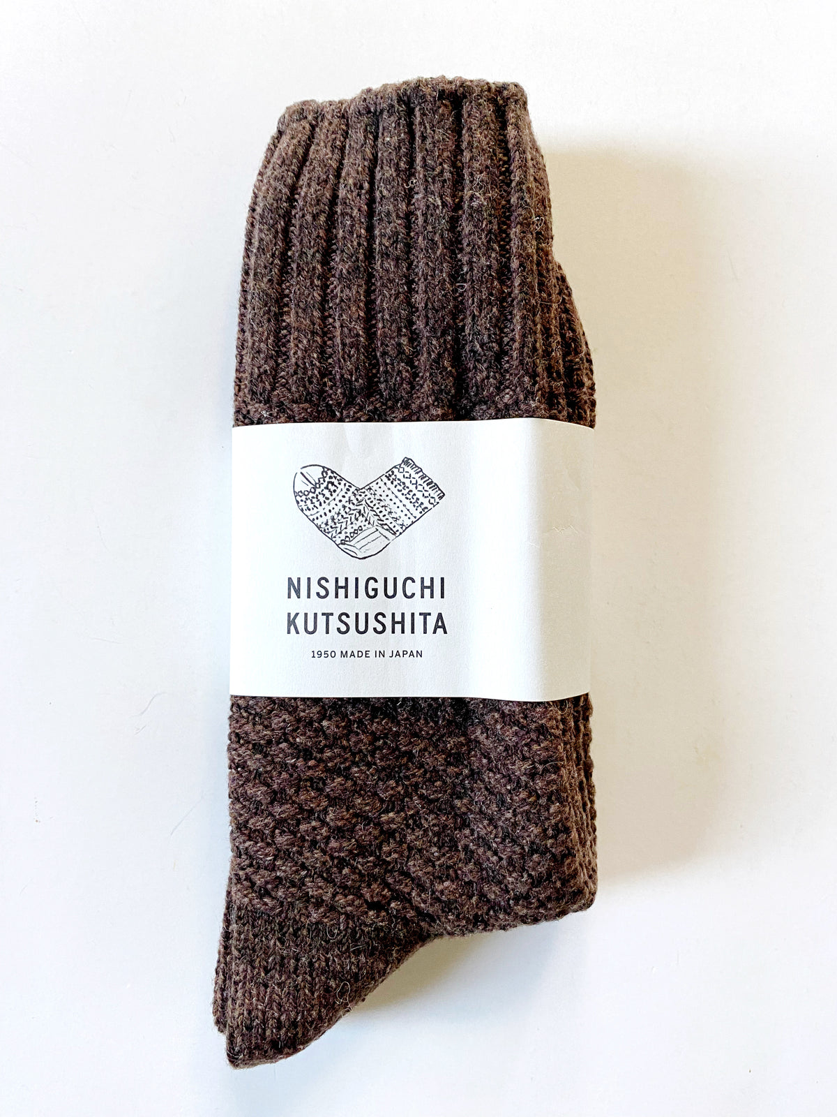 Wool Cotton Boot Socks Mocha Brown