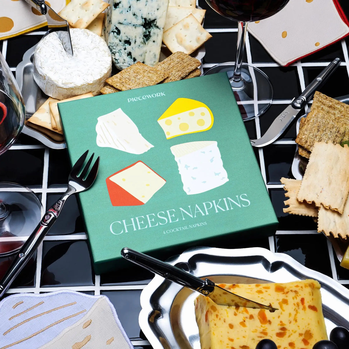 Cheese Cocktail Napkins - Set of 4