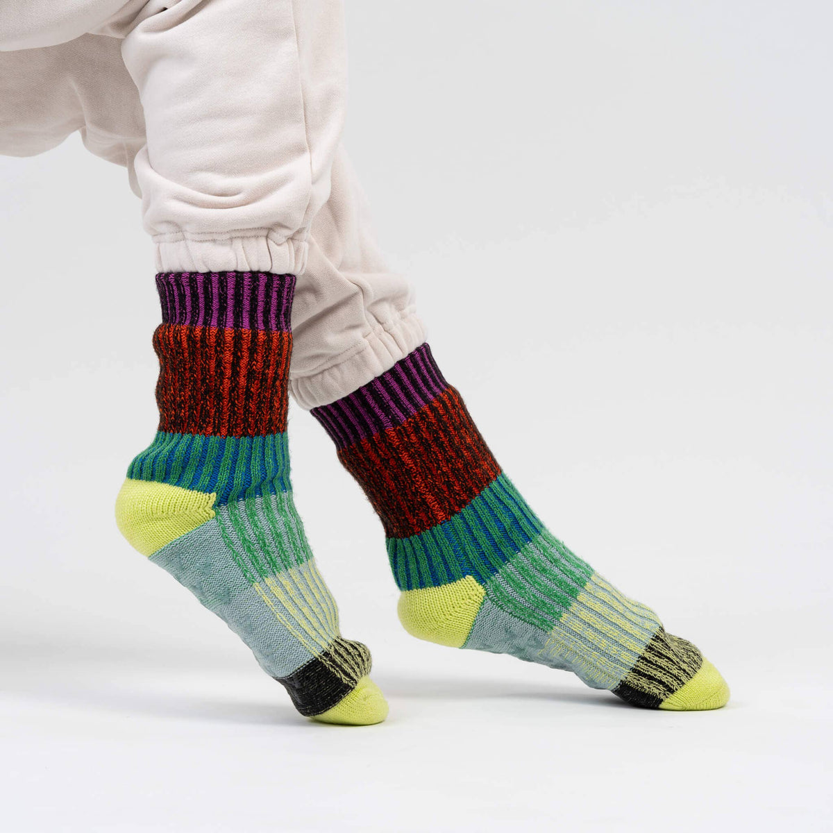 Mosaic House Socks: Lime Cobalt (S/M)