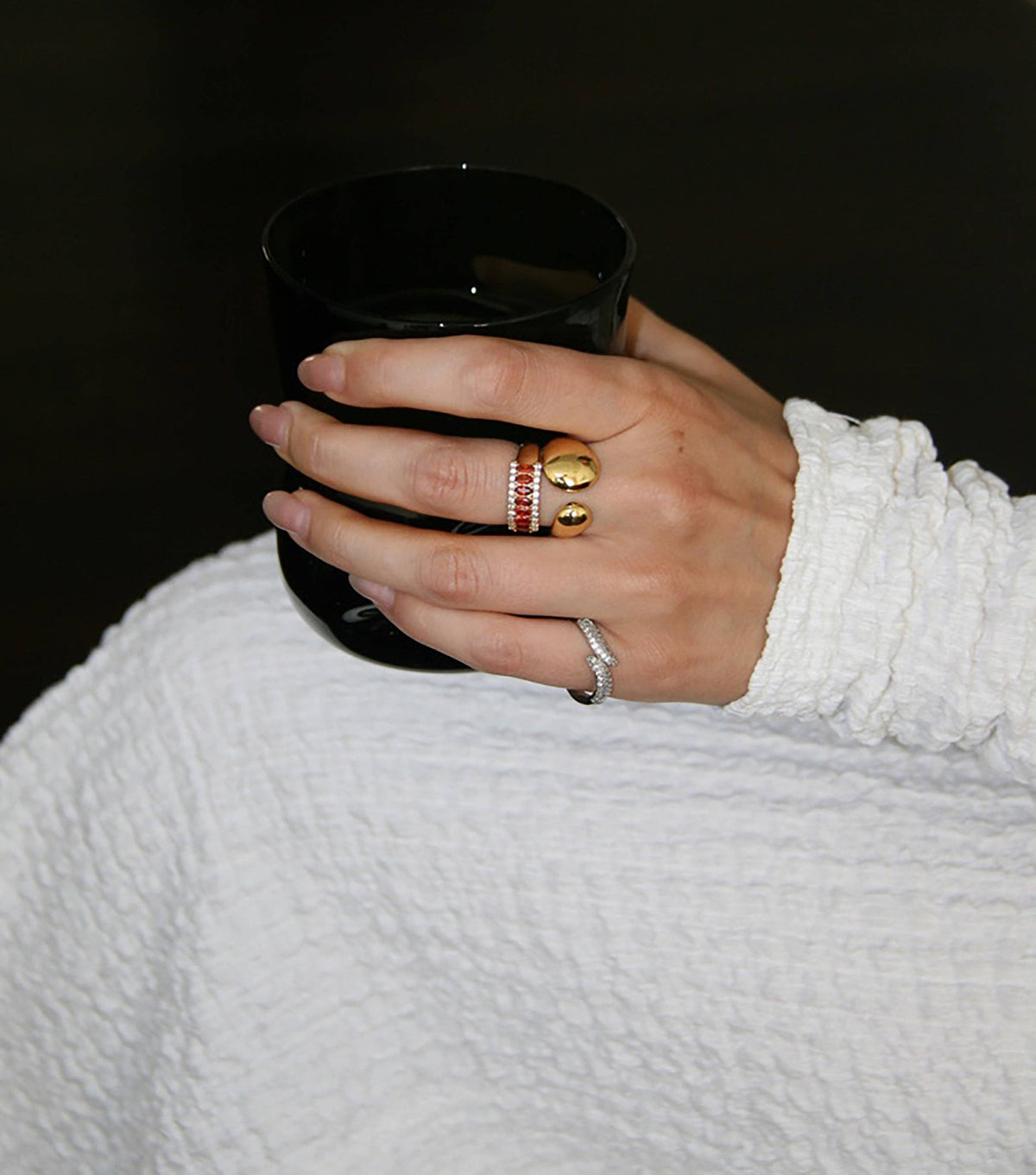 ROCKS RINGS: Gold/Tangerine
