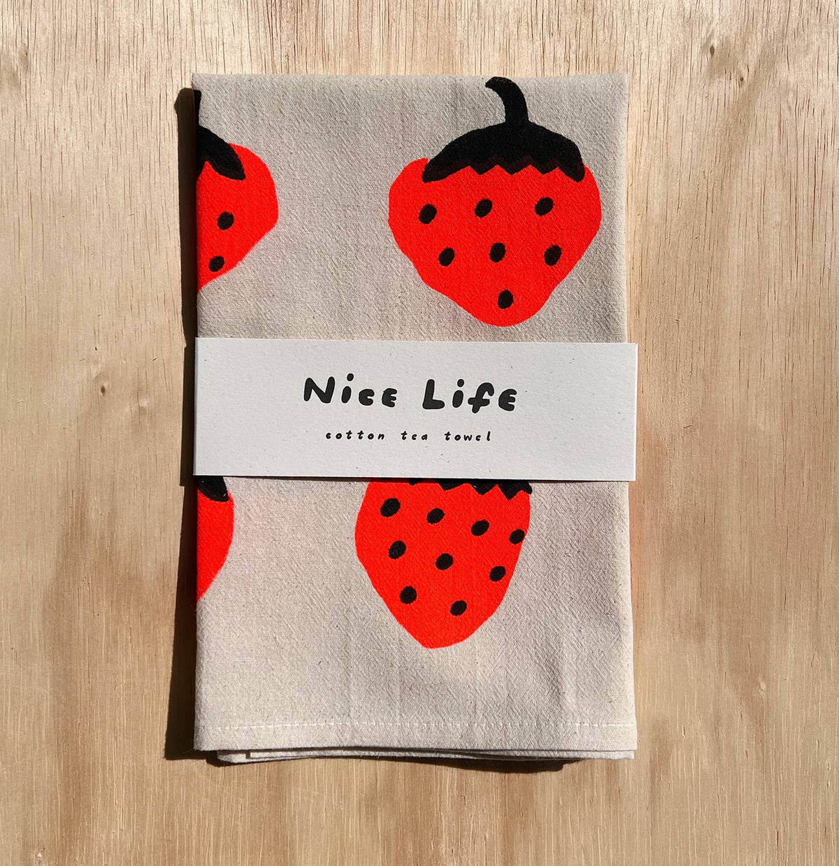 Strawberry Tea Towel: Red