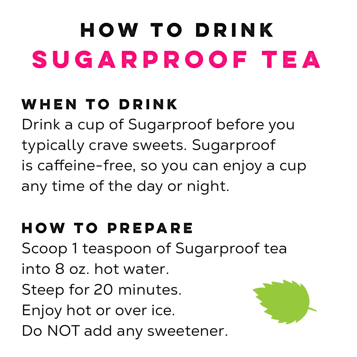 Sugarproof Tea - Caffeine-Free Tea For Sugar Cravings