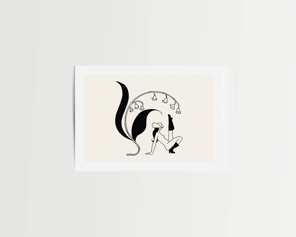 Lily of the Valley Cowgirl & Botanical Western Giclée Print: Medium