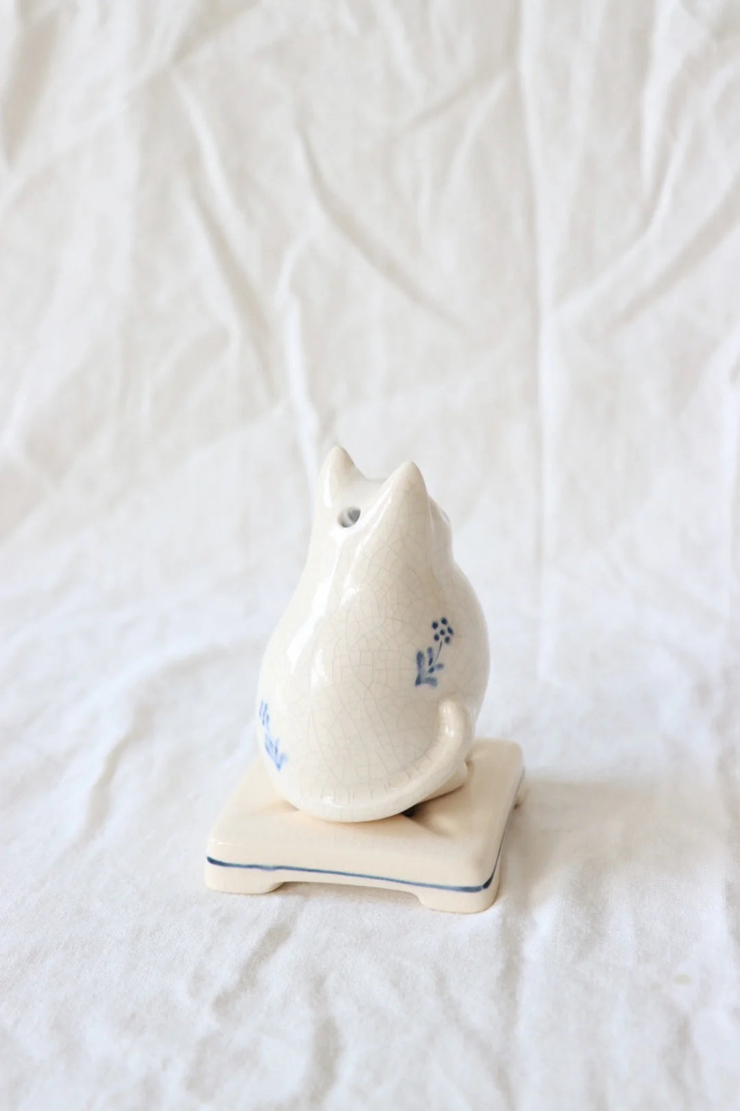 Porcelain Cat Incense Burner