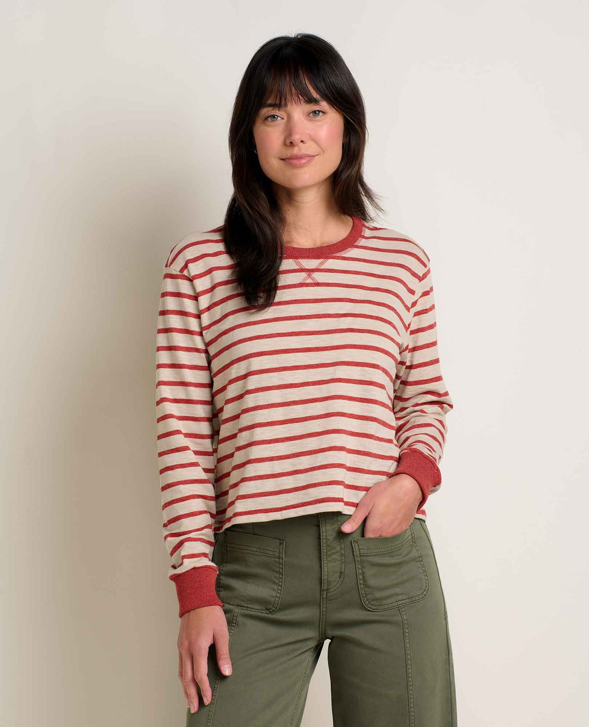 W&#39;s Boundless Jersey LS Tee - Campfire Stripe