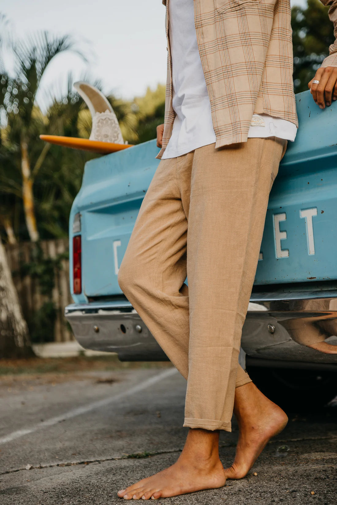 Miller Textured Linen Pant (Light Brown) *Unisex