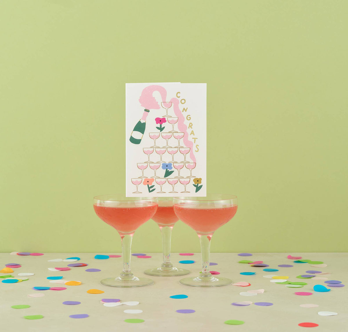 ‘Congrats Champagne’ Greetings Card