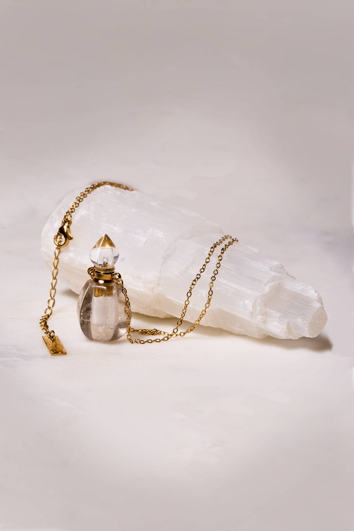 Isla Vessel Necklace - 18K Gold Plated + Gemstone: Amethyst