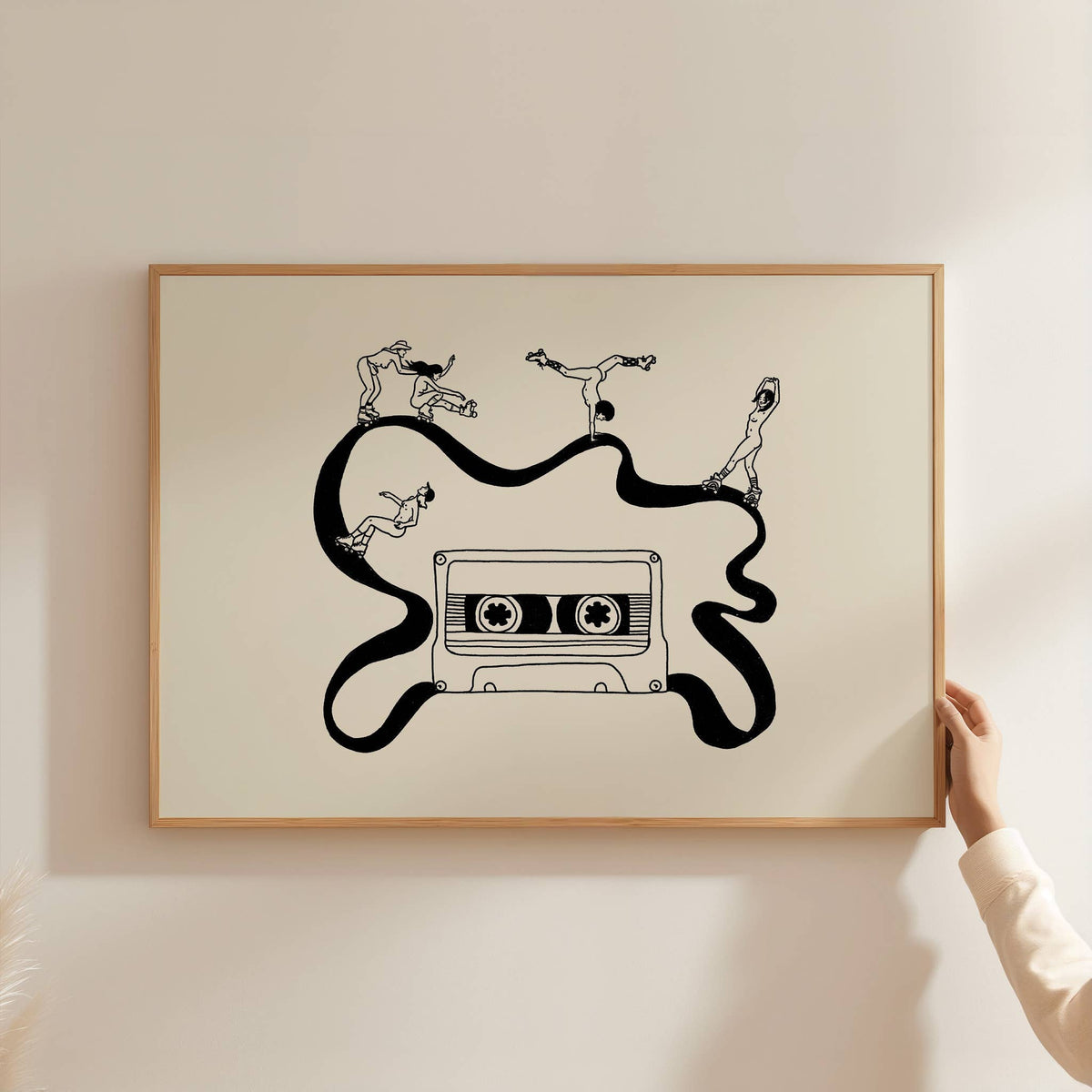 Girls Skate Session, Retro Music Art Print: 8x10