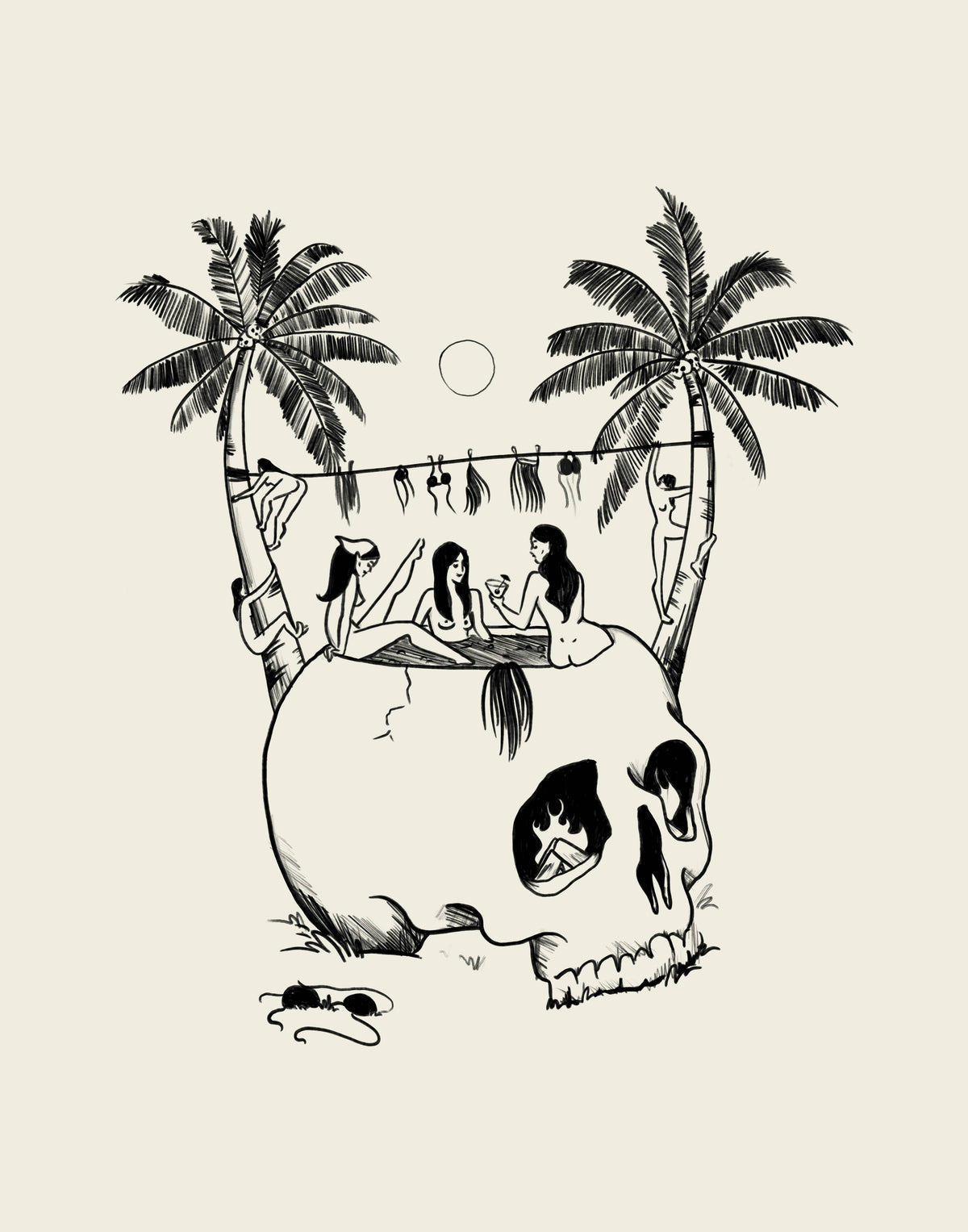 &quot;The Freaky Tiki&quot; Vintage Tiki Inspired Minimal Art Print: 8x10