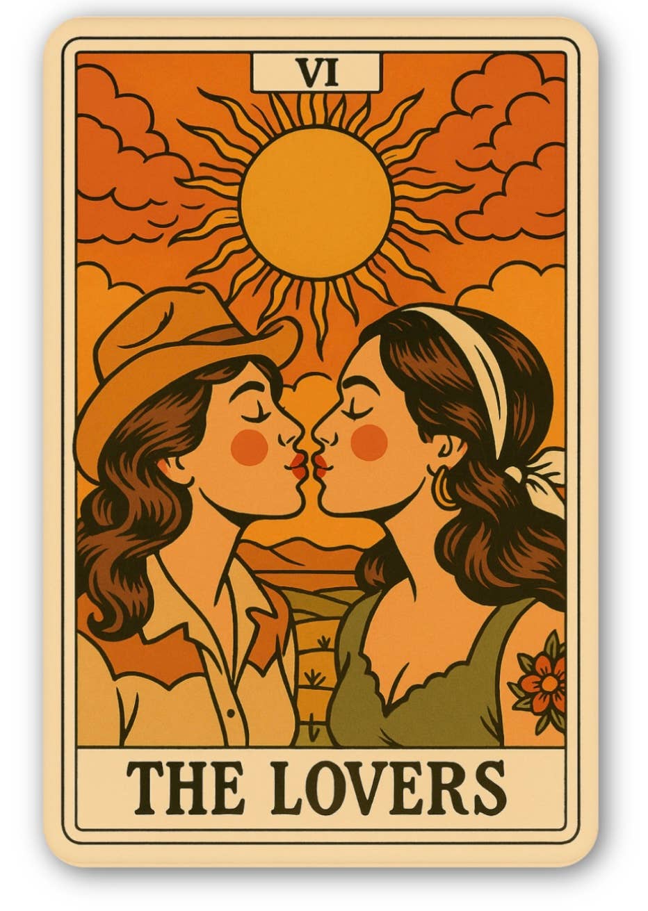 The Lovers Tarot Sticker (1) – Western Romance
