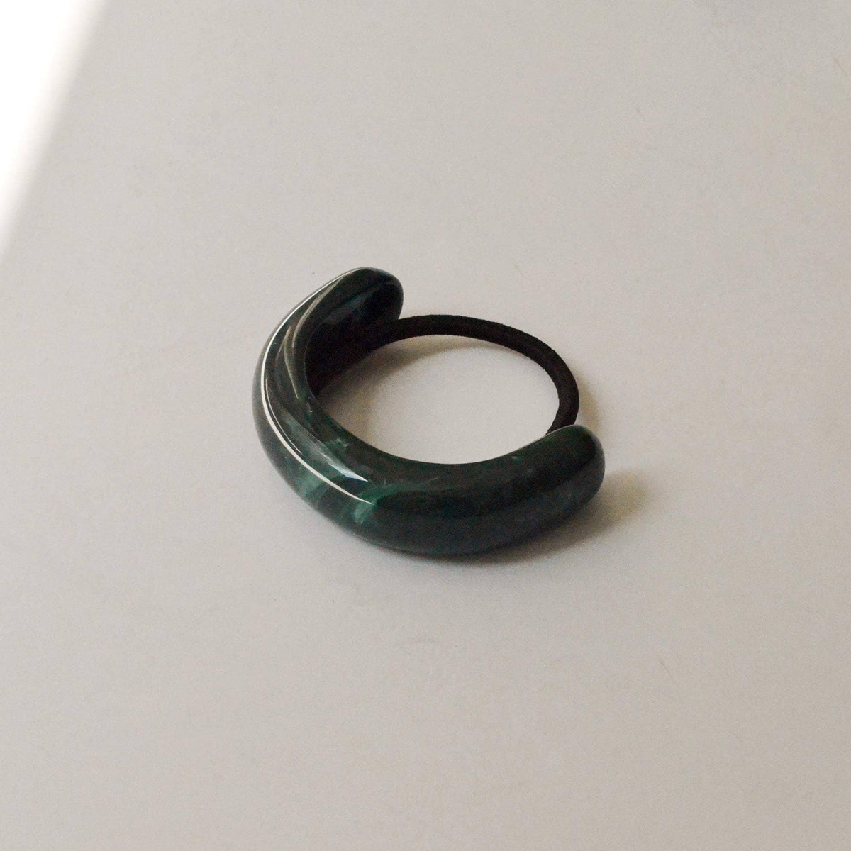 Wide Arch Acrylic Ponytail Hair Tie | Green