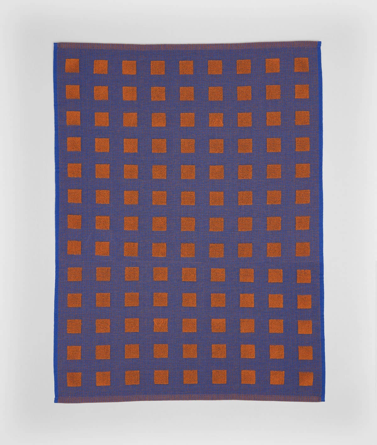 Squares Terry Tea Towel Burgundy/Blue