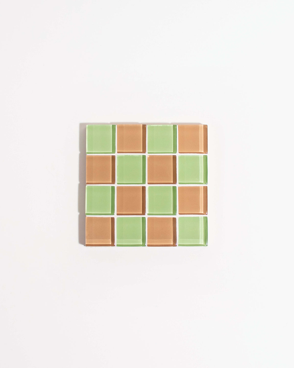GLASS TILE COASTER - Earthy Green