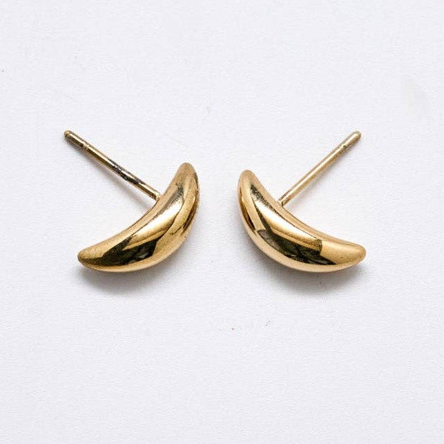 Luna Curved Gold Stud sold SINGLE