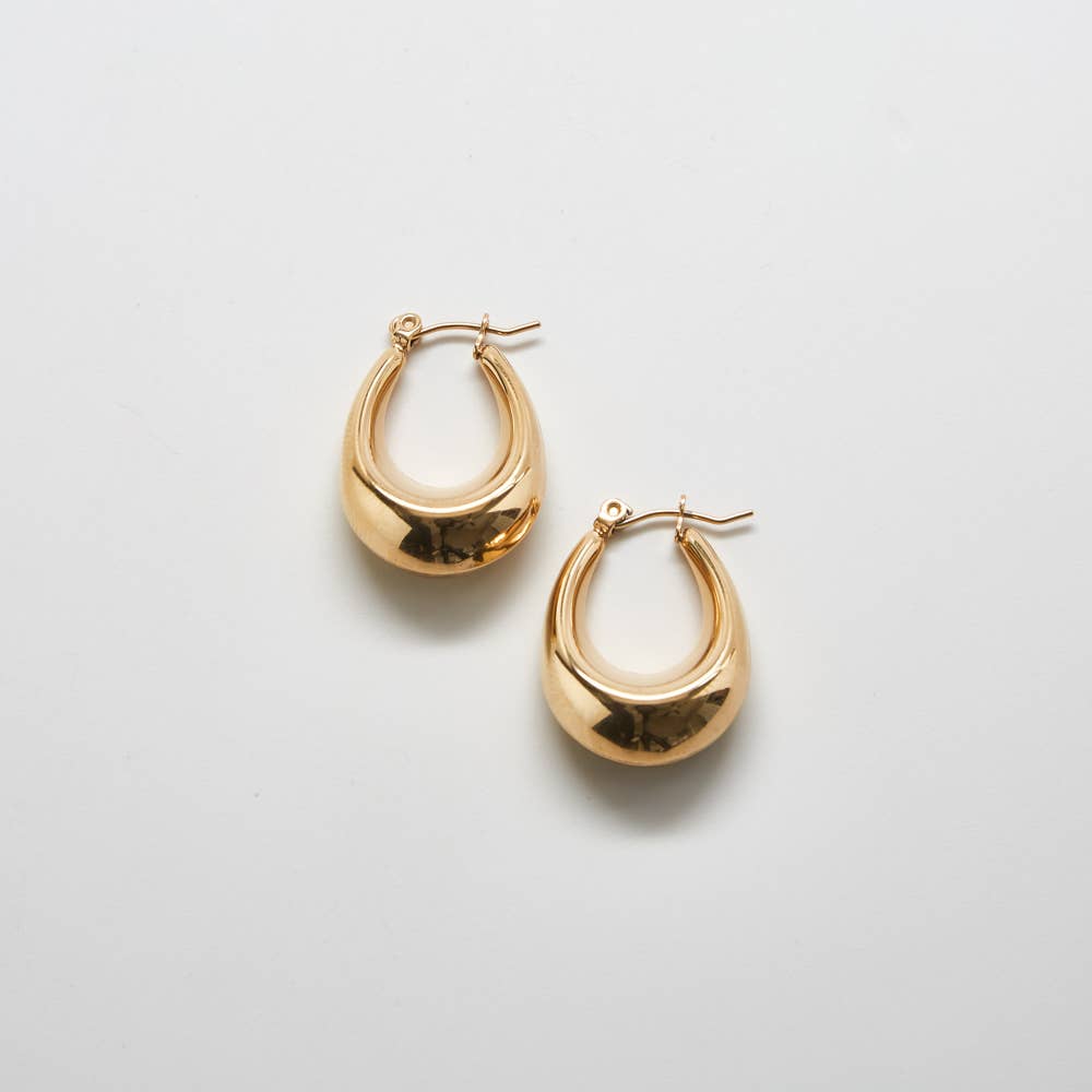Gold Oval Hoop Earrings - Fall 2025 Jewelry