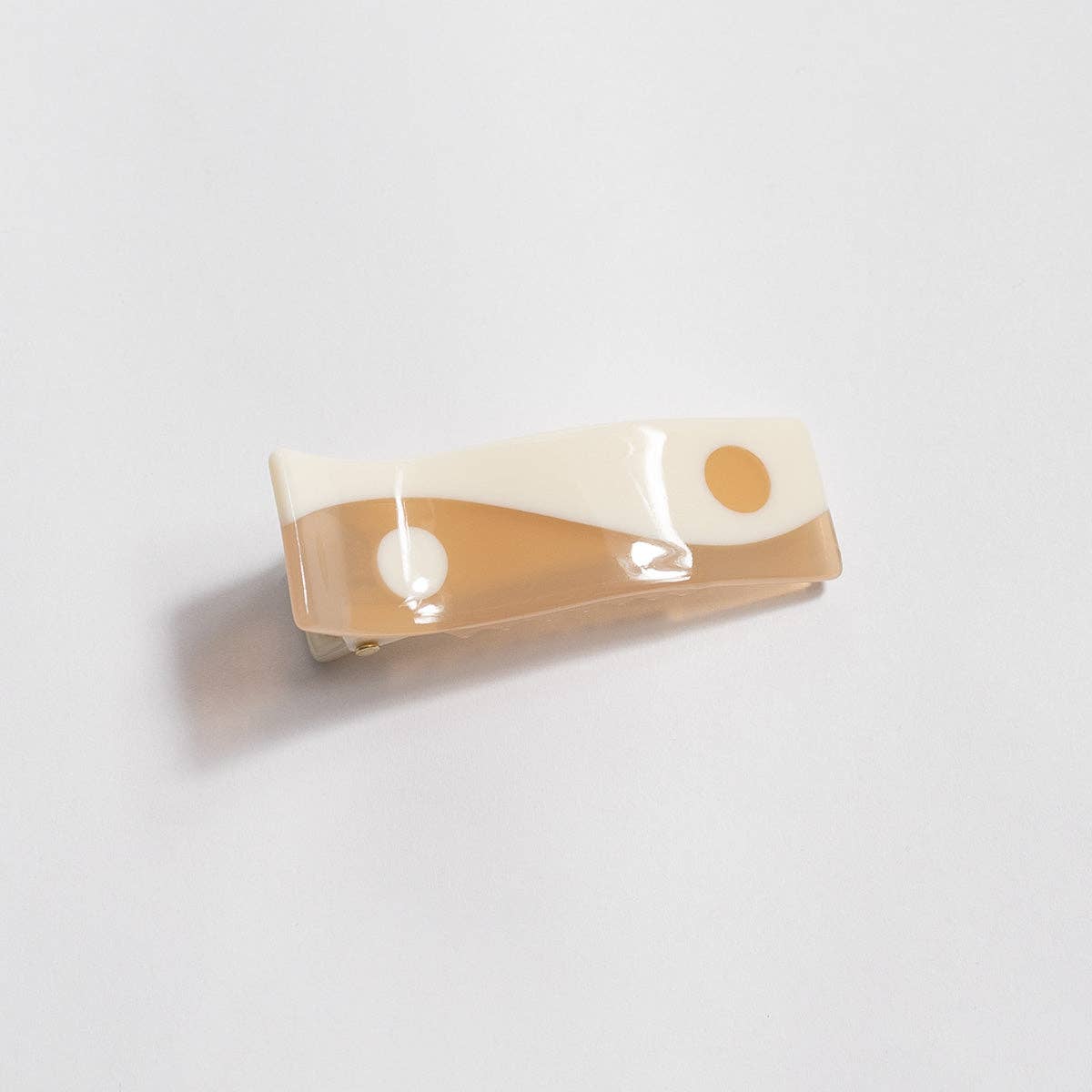 Milk Tea Neutral Cream and Tan Acetate Mini Alligator Clip