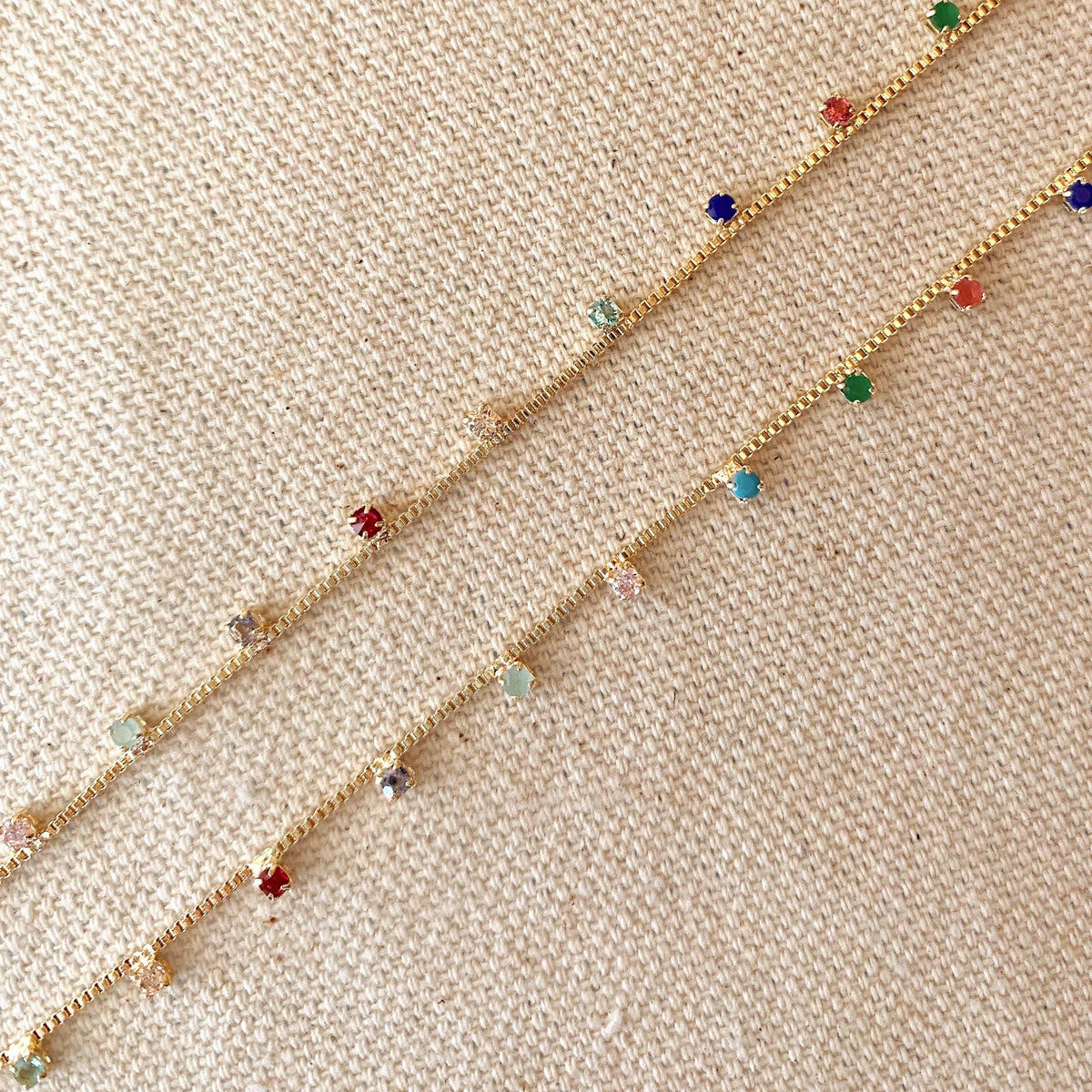 18k Gold Filled Micro Rainbow Necklace
