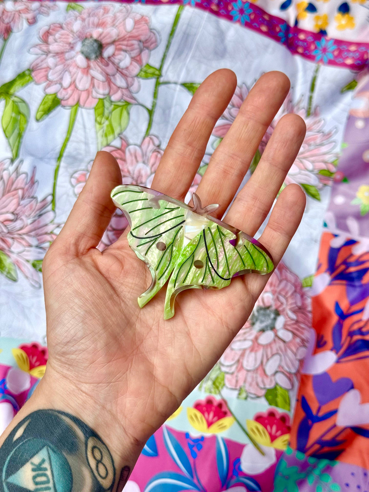 Luna Moth French Hair Clip