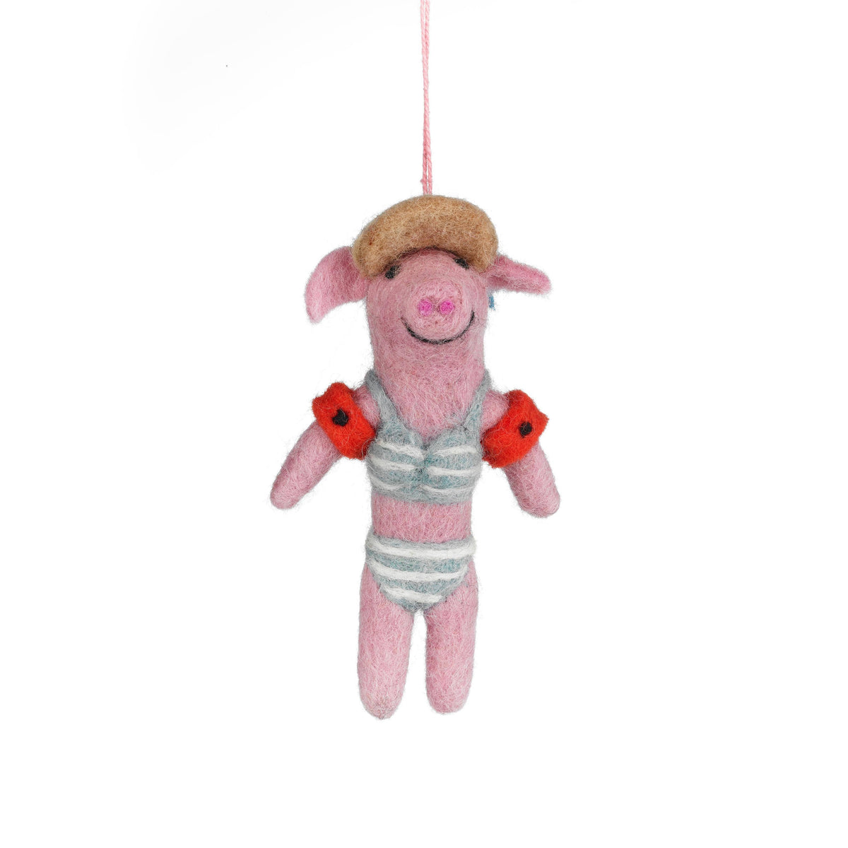 Felt Babette the Beach Pig Ornament
