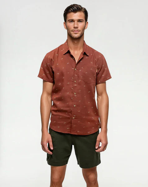 M “Bike Around” Mancos Shirt - Rosewood / Bike Around (S26)