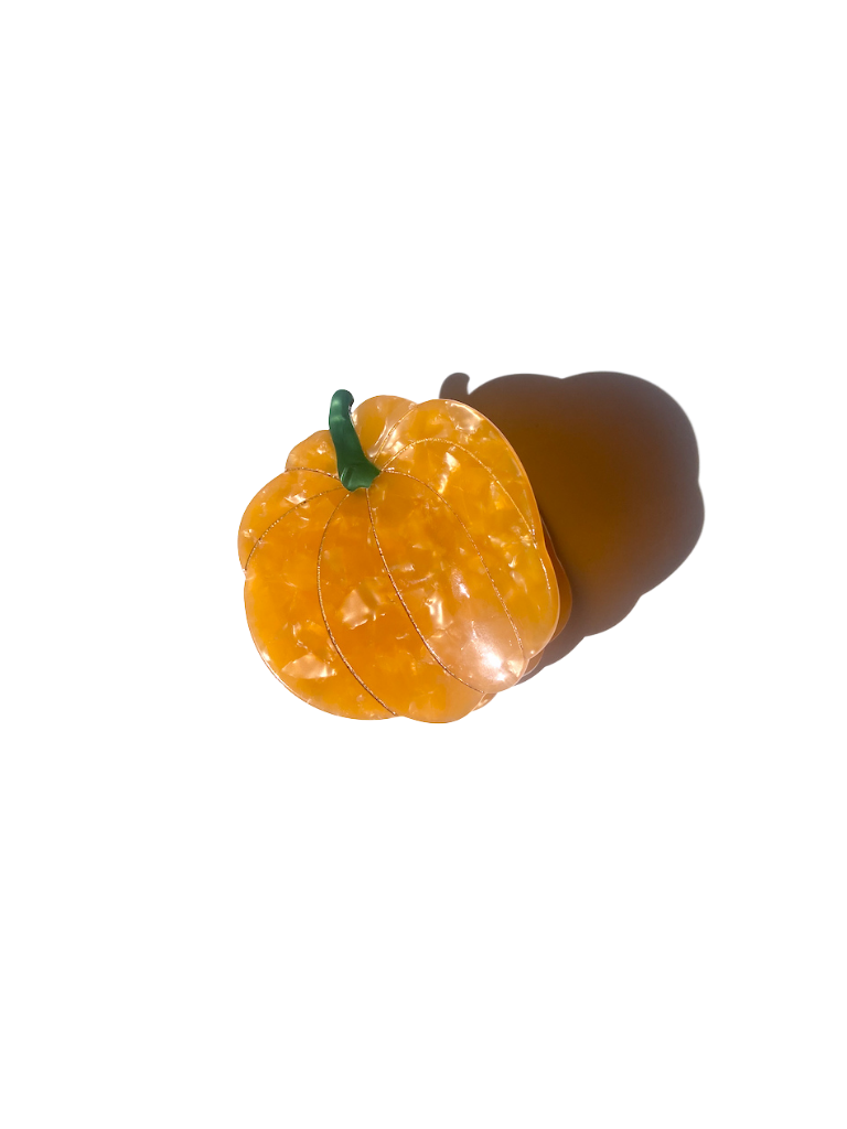 Hand-painted Pumpkin Claw Hair Clip | Fall Halloween