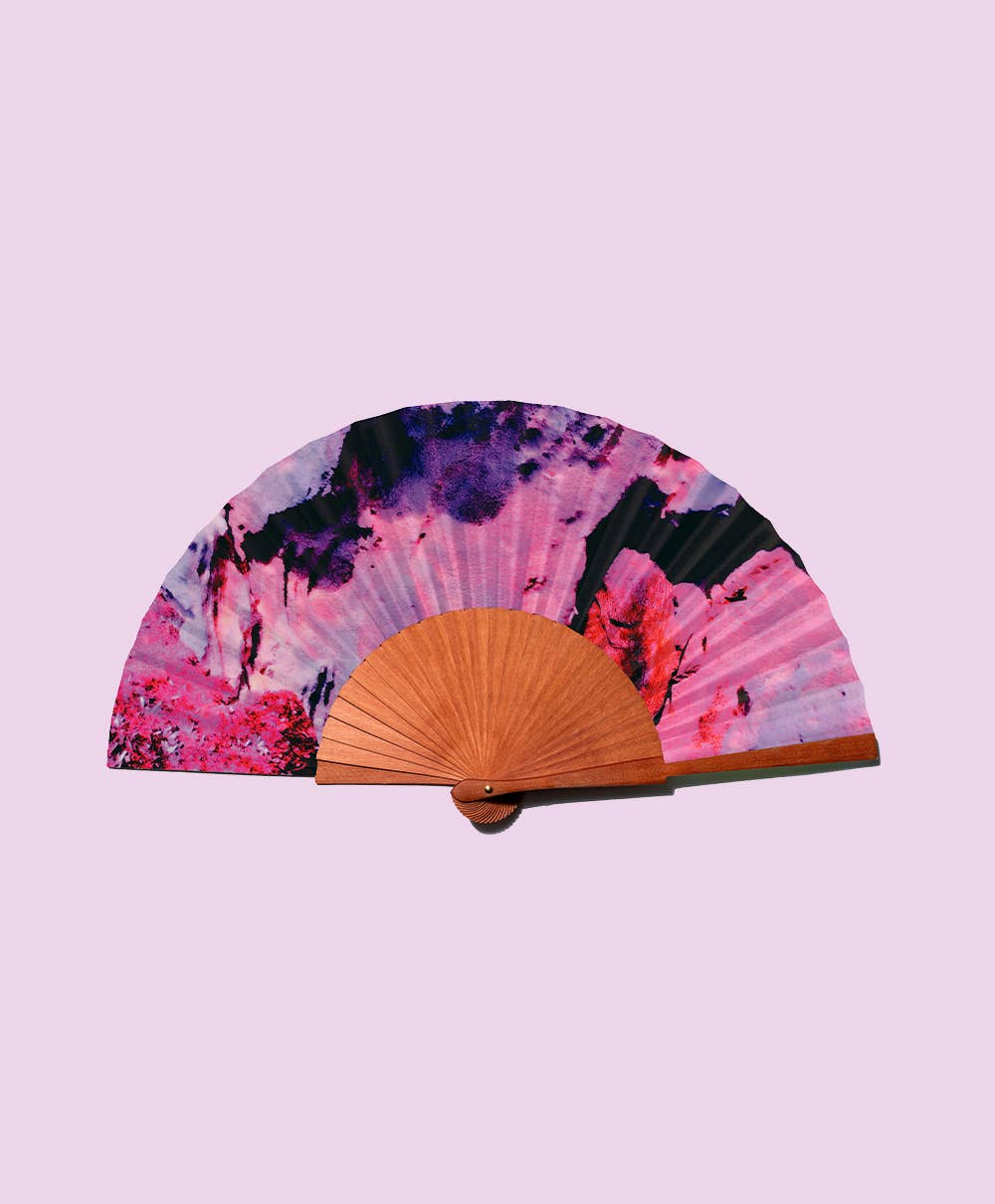 “Terra” Fan - Black & Rose