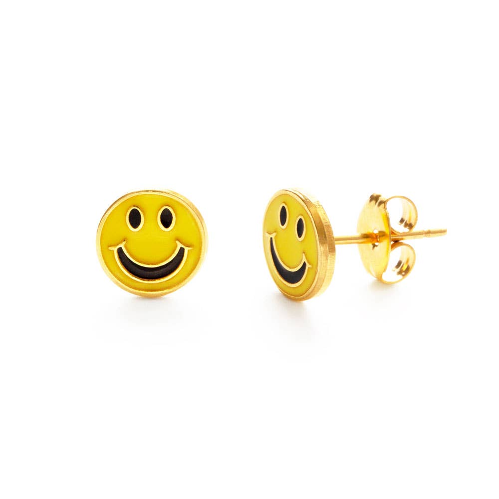 70's Smiley Face Stud Earring SINGLE