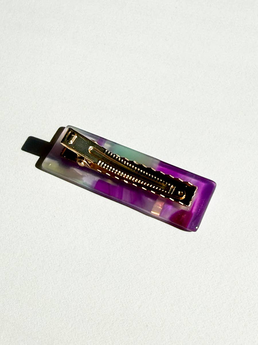 Greca hair-clips: Purple/iridescent