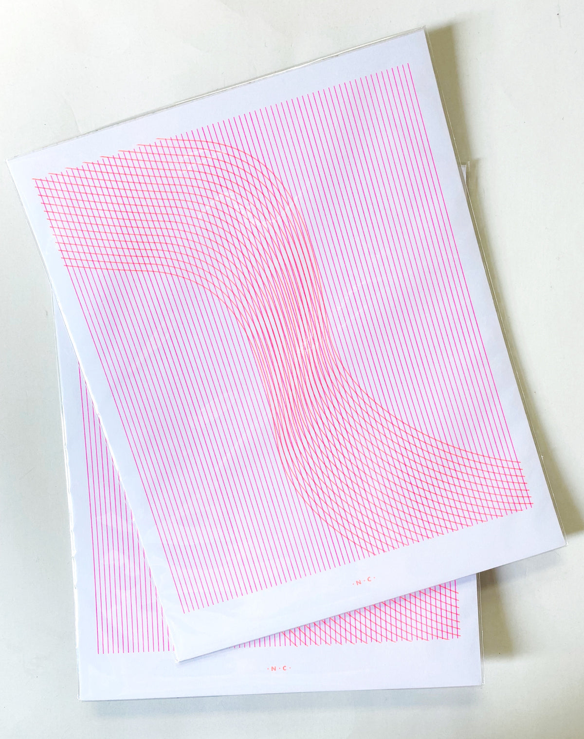 Moire Lines, Orange - Risograph Art Print