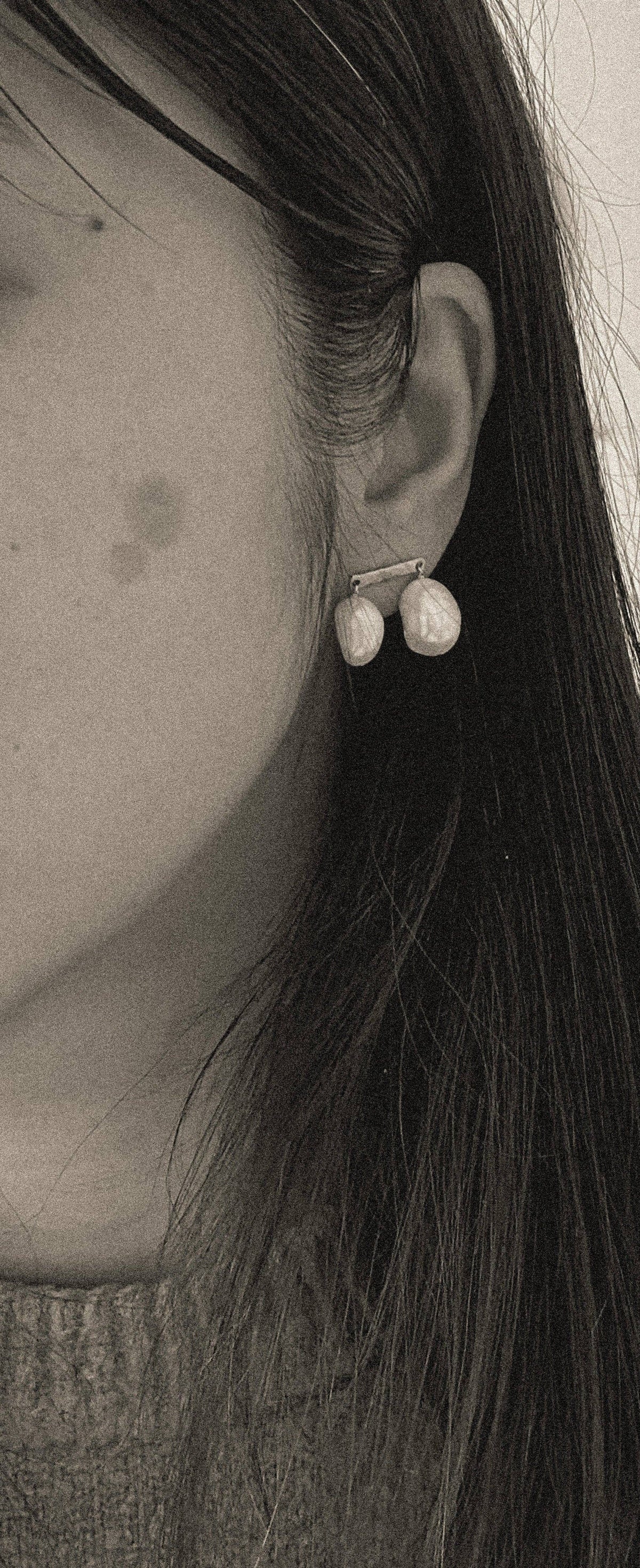 Duet Freshwater Pearl Dangle Earrings: Gold Filled