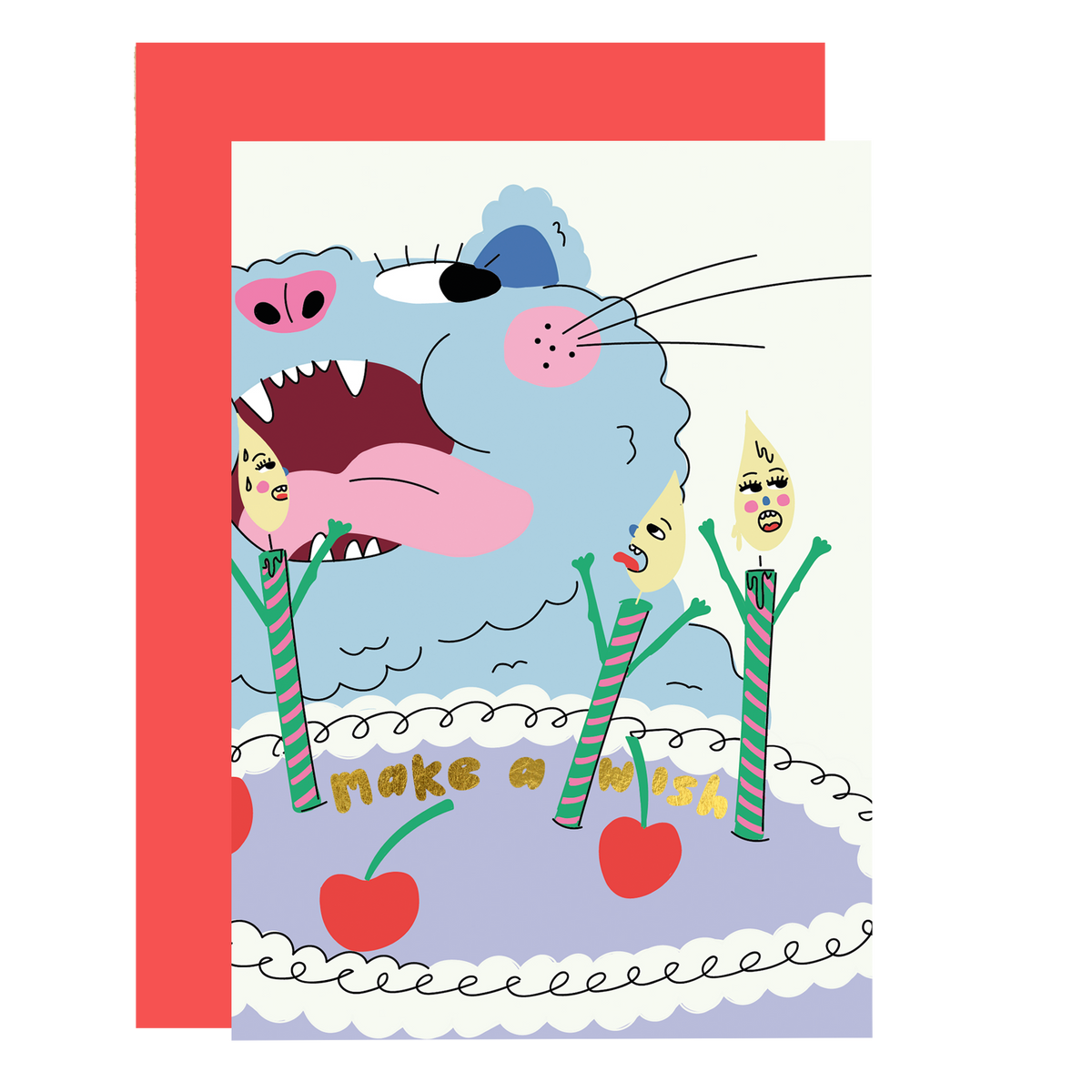 Make a wish greeting card - funny birthday card