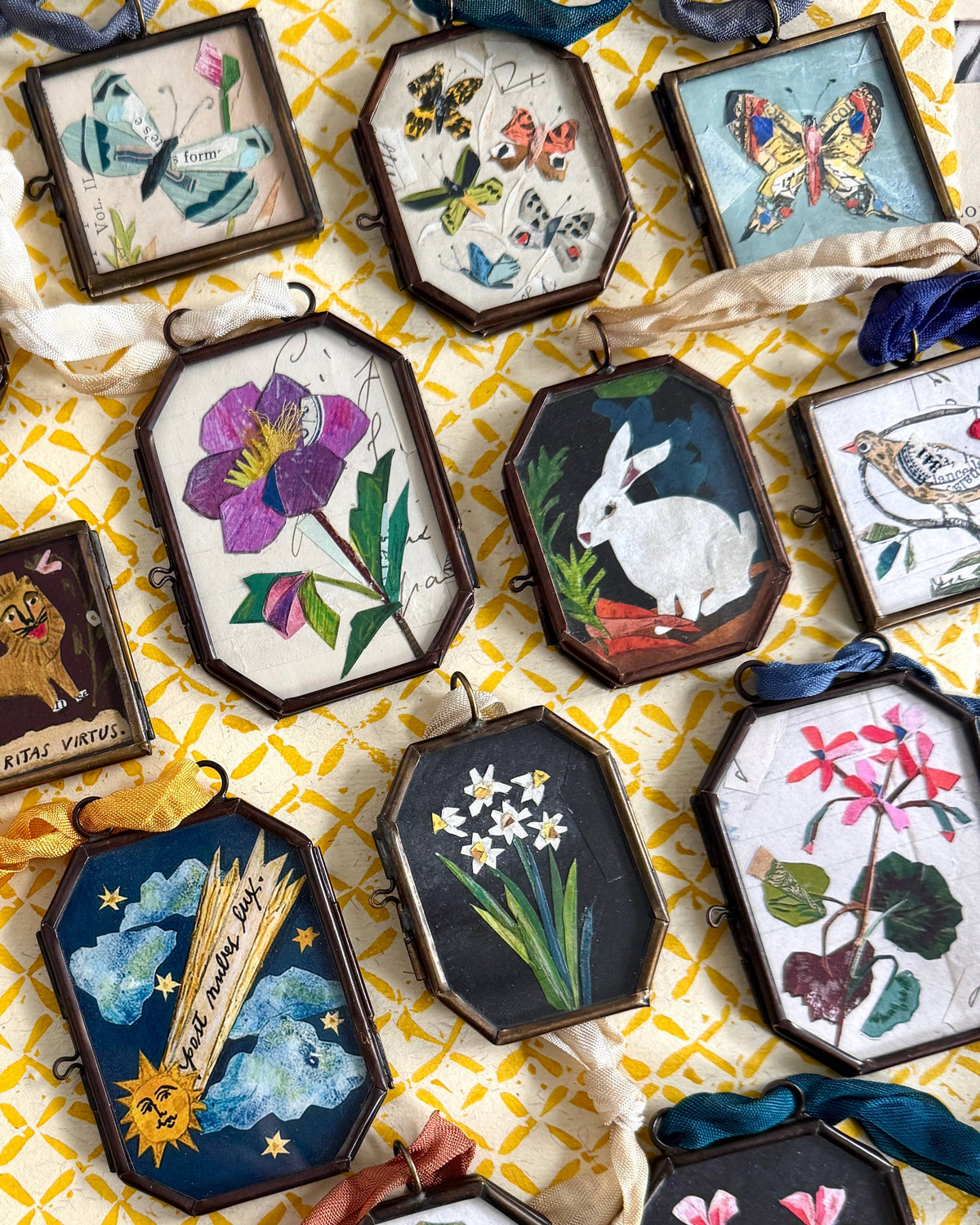 Hellebore ~ Art Locket Ornament Floral Handmade 