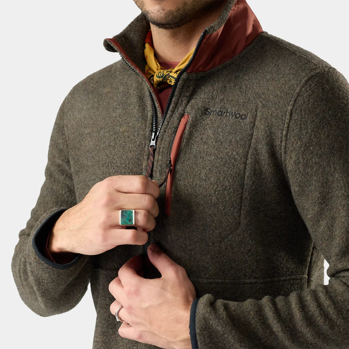 M’s Second Cut Fleece 1/2 Zip - Burnt Sienna (F26)