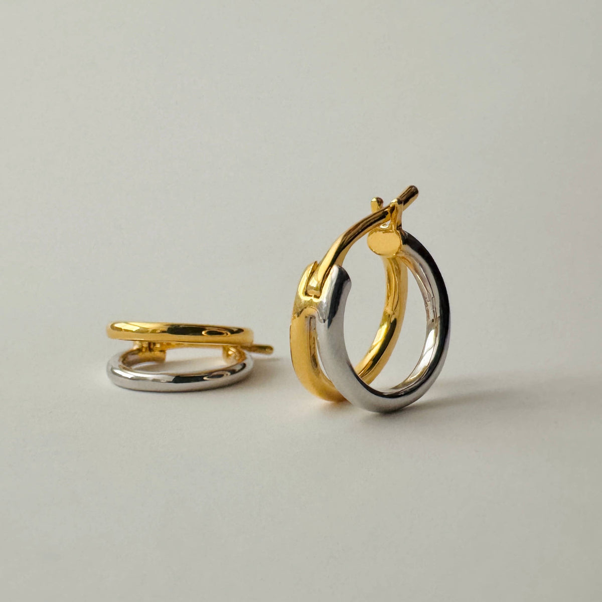 Sonia Two Tone Huggie Earrings