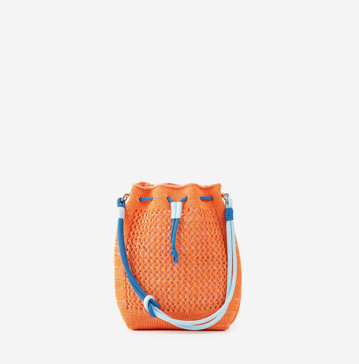 Drawstring Raffia Mini Bag: Peach