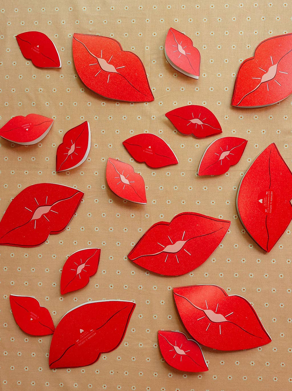 Bisous Lips Die Cut Card